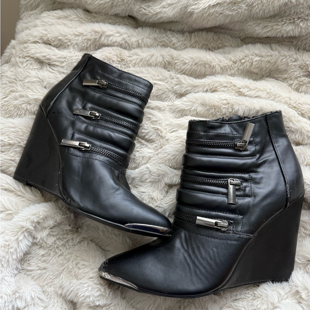 Black Ankle Boots Wedges
